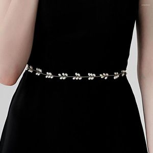 Cinturones señoras Desinger nupcial vestido de boda cinturón elegante Simple hecho a mano perla Floral correa cintura cadena accesorios de ropa para niñas