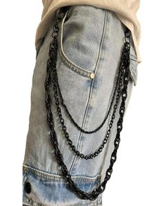 Ceintures hommes femmes taille chaîne porte-clés ceinture anneau Clip Biker multicouche rétro Long Punk bijoux Hip Hop métal porte-clés 2590931