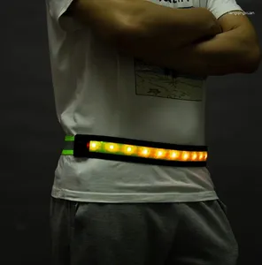 Cinturones al aire libre luminoso LED cinturón flash fitness ciclismo luz brillante deportes reflectante señal de advertencia USB WASIT