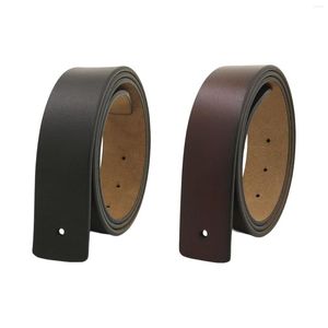 Cinturones de cuero PU para hombre, correa de cinturón sin hebilla automática de repuesto con agujeros, pantalones vaqueros de cintura para hombre, regalos, suministros para fiestas