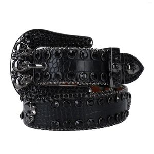 Ceintures Strass Ceinture Taille Joint Noir Rouge Lot Mixte Incrusté Punk Produit Petit Crocodile Motif Style Européen Et Américain Hommes