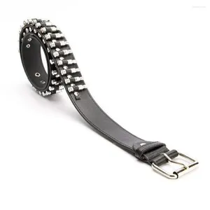 Ceintures Ceinture de taille résistante à la rouille Rivet Décor Unisexe Style Punk Large Ceinture en simili cuir réglable pour la décoration de pantalons en jean