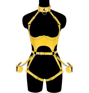 Cinturones Arnés sexy para mujer Conjunto Body Bondage Correa Cinturón Medias Bdsm Lencería Seks Cuero Cintura a pierna Muslo Ligas8650374