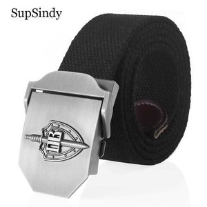 Cinturones SupSindy Canvas Belt 3D Russian Border Guard Troop Metal Hebilla Jeans Cinturones para hombres CCCP Army Military Cinturones tácticos Male Strap Z0228