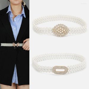 Cinturones Cinturón de cadena de cintura para mujer Perla de lujo de moda para vestido Decoración con flecos Joyería oficial para el cuerpo