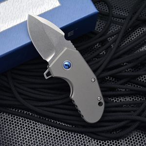 Mini cuchillo de bolsillo BM756, mango de aleación de titanio, cortador afilado para campamento con caja Original, cuchillo plegable para exteriores, herramienta EDC de supervivencia S003