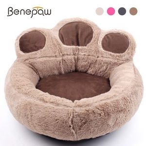 Benepaw 4 couleurs qualité canapés pour chiens forme de patte lavable chien de couchage lit maison doux chaud résistant à l'usure animal chat chiot Y200330