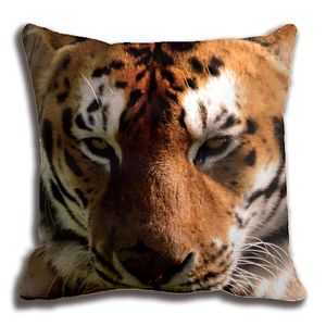Bengala Stripe Naranja Tigre Facinada Animal Impresión Almohada decorativa de cojín Case de cojín de cojín Personalizar regalo por Lvsure para cojín de asiento de sofá/decorativo
