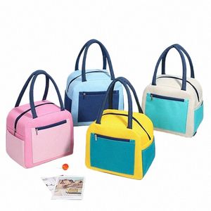 Bento Bag Durable Reutilizable Saludable Calidad Premium Bolsa con aislamiento térmico para la oficina Caja de almuerzo Bento Bag Q5sU #