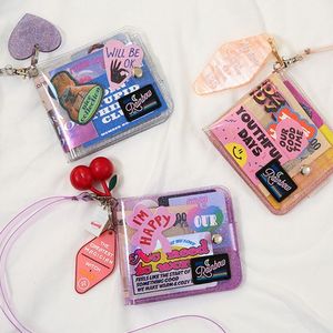 Bentoy Milkjoy bolsa de almacenamiento transparente Halter ID tarjetero PVC cartera corta mujer chica Jelly moda Corea Venta caliente monederos