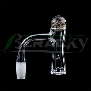 Beracky Full Weld Auto-Spinner Banger à quartz à bord biseauté avec perles en marbre de verre Sablier Tourbillon sans couture Clous pour bangs à eau en verre Dab Rigs