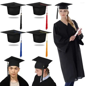 Bérets 2024 Happy Graduation Hat Félicitations Grad University Mortarboard Cap Season High School