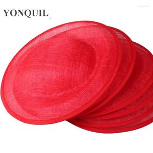Bérets 30CM Base de fascinateur rouge femmes grande taille Fedora chapeaux bricolage accessoires de cheveux chapeau de Cocktail 6 pièces/lot