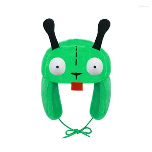 Bérets 3d yeux verts envahisseur zim gir chien hiver chaude chapeau ushanka mignon pour garçons girls enfants dessin animé caporras