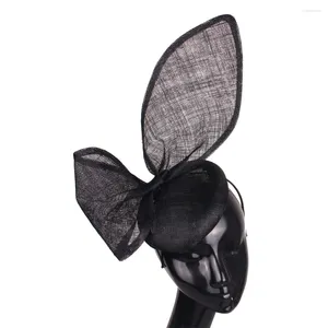 Bérets 4 couches noir chapellerie mariage fascinateur chapeaux Scraft casque gros nœud papillon bandeaux mode cheveux accessoires