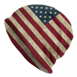 Bérets drapeau américain Skullies bonnets chapeaux chaud automne hiver casquette extérieure tricoté Bonnet casquettes pour hommes femmes adultes