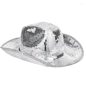 Bérets Ball Cowboy chapeau pour Dj paillettes miroir nouveauté fête Cool paillettes Panama casquette scène Club danse en gros