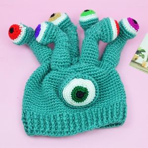 Boinas Big Eye Beanie Cute Funny Party Hat Crochet Knitted Performance Skulli