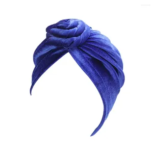 Boinas Gorros de quimio Sombreros Noche Elegante capó con forma de remolino Sombrero bohemio Turbante de estilo nacional Verde para el cuidado del cabello (azul)