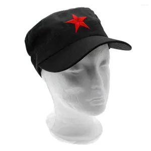 Berets chinois chinois unisexe tissu de coton rouge étoile verte plate plat chapeaux militaires armée CAP