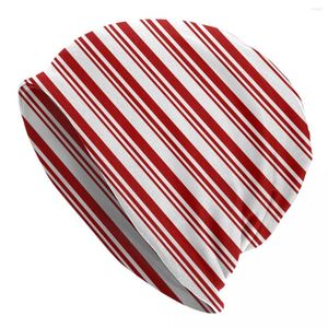 Bérets de Noël Candy Cane Stripes Bonnet Chapeaux Mode Outdoor Skullies Bonnets Chapeau pour hommes Femmes Tricoter des casquettes élastiques thermiques