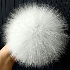 Bérets bricolage luxe fourrure pompon naturel Raccon boule de poils chapeau boule Pom fait à la main très gros cheveux en gros avec boucle