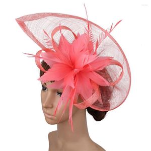 Bérets dames classique Fascinator chapeaux pour mariage élégant casque sur pince à cheveux mariée fête accessoires femmes chapeaux