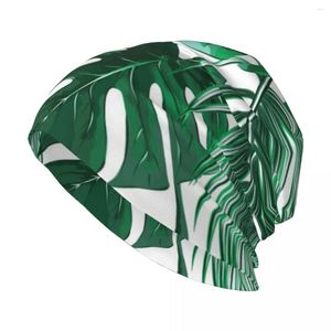 Boinas Hojas Verdes Con Estilo Blanco Estiramiento De Punto Slouchy Beanie Cap Multifunción Skull Hat Para Hombres Mujeres