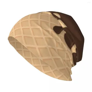 Bérets Miss Sundae - Motif (chocolat) Bonnet tricoté Randonnée Mignon |-F-| Casquette moelleuse pour femmes et hommes