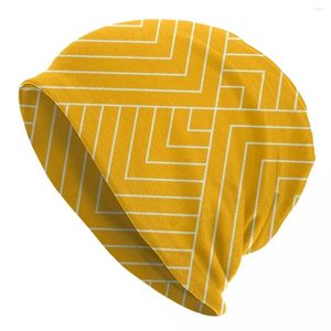 Boinas Patrón nórdico Beanie Hats Art Deco El sombrero de tejer amarillo elástico unisex unisex para adultos para adultos otoño gráfico de tendencia de tendencia regalo