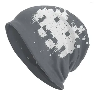 Bérets Peinture Space Invaders Jeux Vidéo Skullies Bonnets Chapeaux Gamer Aliens Hip Hop Automne Hiver Casquette Extérieure Adulte Chaud Bonnet Tricot Chapeau