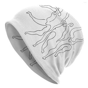 Bérets Picasso Dessin Au Trait Danseurs Skullies Bonnets Chapeaux Automne Hiver Ski Hommes Femmes Casquette Adulte Chaud Thermique Élastique Bonnet Bonnet Tricoté