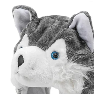 Bérets en peluche animaux chapeau d'hiver accessoires femmes hommes enfants Costume chaud Husky Beanie