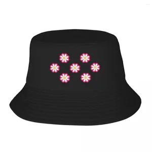 Boinas Bonitas flores pequeñas (margaritas rosadas) Sombrero de cubo Panamá para niños Bob Sombreros Hip Hop Pescador Verano Playa Pesca Gorras unisex