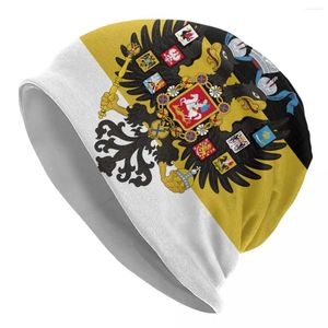 Bérets drapeau de l'empire russe Skullies bonnets casquettes hommes femmes unisexe extérieur hiver chaud tricot chapeau adulte russie fier Bonnet chapeaux