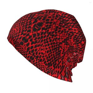 Boinas Patrón de piel de serpiente Retor Skullies Gorros Sombreros Hip Hop Hombres Mujeres Street Cap Warm Head Wrap Bonnet Tejer