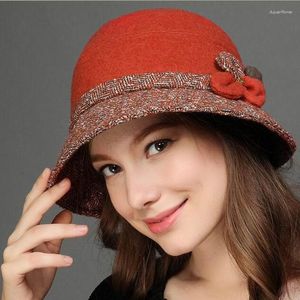 Bérets printemps automne hiver Fedoras femmes chapeaux laine casquette décontractée couleurs Design à la mode filles chapeaux M6641