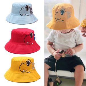 Bérets été Panama ombre mignon petit dinosaure enfants seau chapeaux jeune garçon fille pêcheur casquettes activités de plein air plage T015