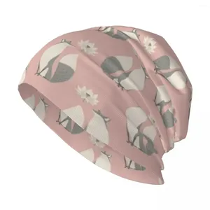 Bérets The Et Lotus Flower Knit Hat Hood Beach Bag Caps pour hommes femmes