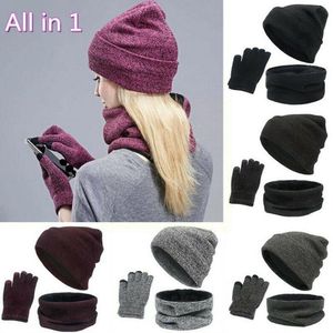 Bérets trois pièces pour femme, combinaison thermique avec chapeau polaire, gants à la mode, écharpe d'hiver, vente en gros, S4l1, 2023