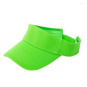 Boinas Twilled en blanco Neon Green Sun Viseras para Mujeres Hombres Plain Sport Visor Caps Golf Tennis Running