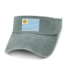 Boinas Bandera de Uruguay Visera para el sol Top con fugas Sombreros de vaquero Hombres Mujeres Personalizar DIY Gorra Deportes Béisbol Tenis Golf Gorras Vacío Sombrero abierto