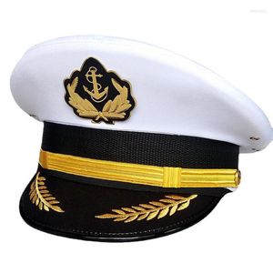 Bérets US Navy Caps U S Armée Militaire Yacht Capitaine Chapeau Marin Officier Visière Navire Cap Bateau Chapeaux Pour Adulte Enfant Hommes Women326E