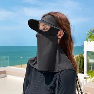 Bérets UV Proof Scred Screen Mask Hair Hair Hair Hooded Face Face Couvre couvre-manche 3d Brim Sun Protection Hat Drive