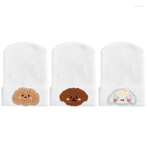 Bérets blanc bébé chapeau pour 0-3 mois coton infantile filles garçons mignon chiot bonnet casquettes enfants trucs en gros