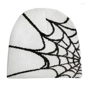 Bérets Y2K Beanie Spider Web Hat Knit Sklies Baggy Slouchy Skl Drop Delivery Accessoires de mode Chapeaux Écharpes Gants Casquettes Dhnym