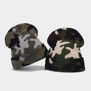 Bérets Y2K Camouflage Bonnets Chapeau Hiver Crâne Casquettes Cyclisme Sport Bonnet Léopard En Plein Air Tricoté Gorras