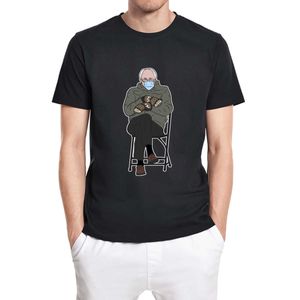 Bernie Sanders Inauguration Meme T-shirt Grumpy Mittens Funny Cartoon Image Hommes et femmes Coton ee 210629