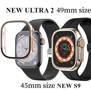 Idéal pour Apple Watch Ultra 2 Series 9 45MM 49MM iWatch bracelet marin montre intelligente montre de sport boîte de sangle de chargement sans fil housse de protection expédition rapide