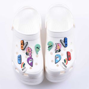 Mejor amigo zapato decoración animales lindos hamburguesa serie hebilla para Croc encantos accesorios niños niñas niños regalos de fiesta